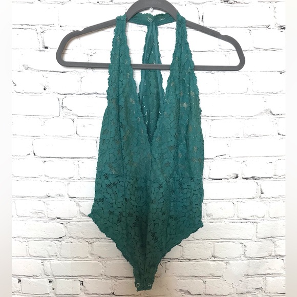 Free People Intimately Avery Juniper Lace Bodysuit size SMALL - Picture 6 of 10